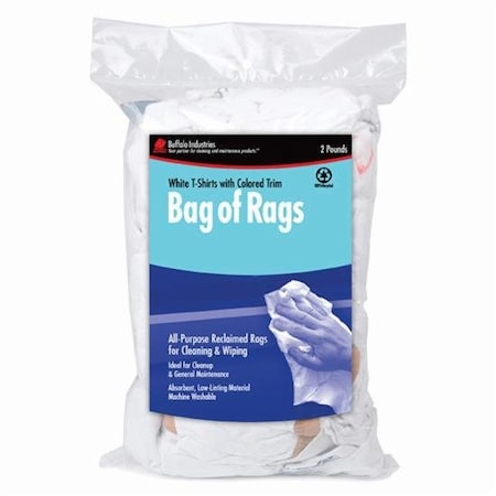 Buffalo Industries 2 Lb  White Tee Shirt W/Trim 10267